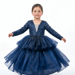 Birthday and party wear navy blue frock