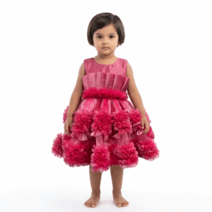 Onion pink baby buff frock