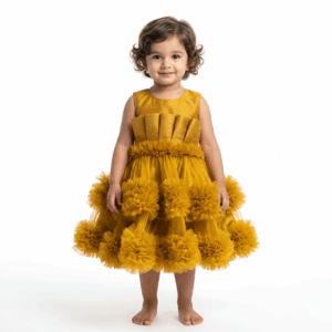 Musterd baby buff frock