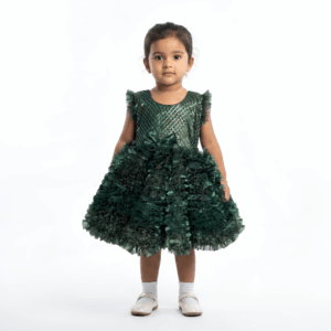 Green baby buff frock