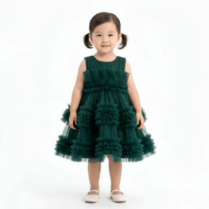 Green baby buff frock