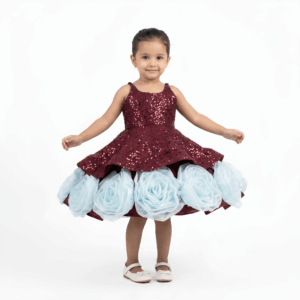 Meroon flower frock