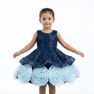Navy blue flower frock