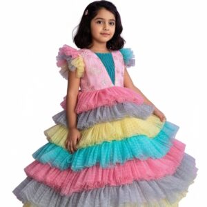 Beautiful & Attractive Stylish Kids Multi Colour Frock