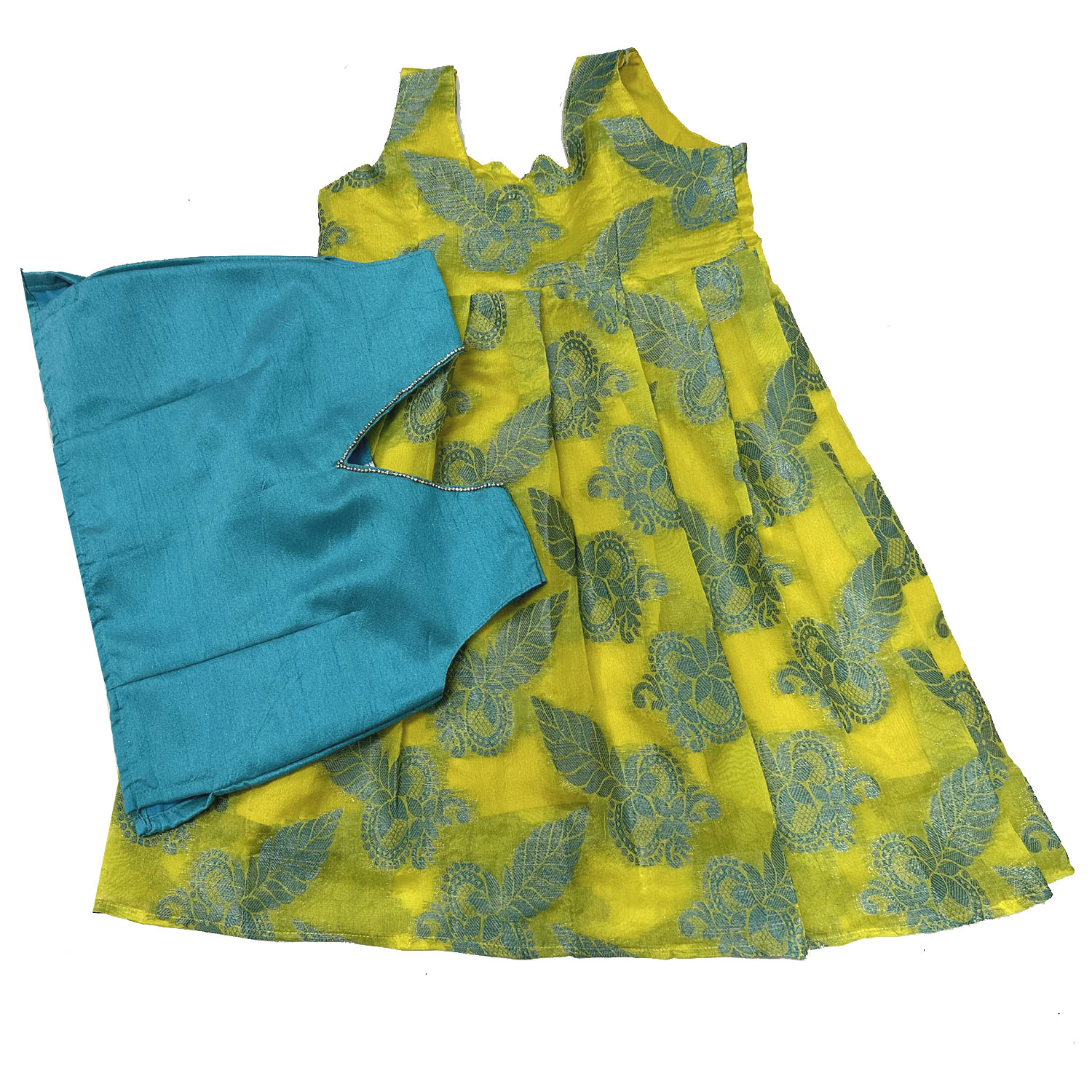 Yellow Pattu Pavadai