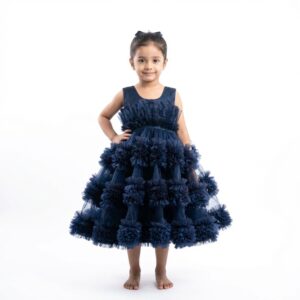 Navy blue party wear and birthday frock