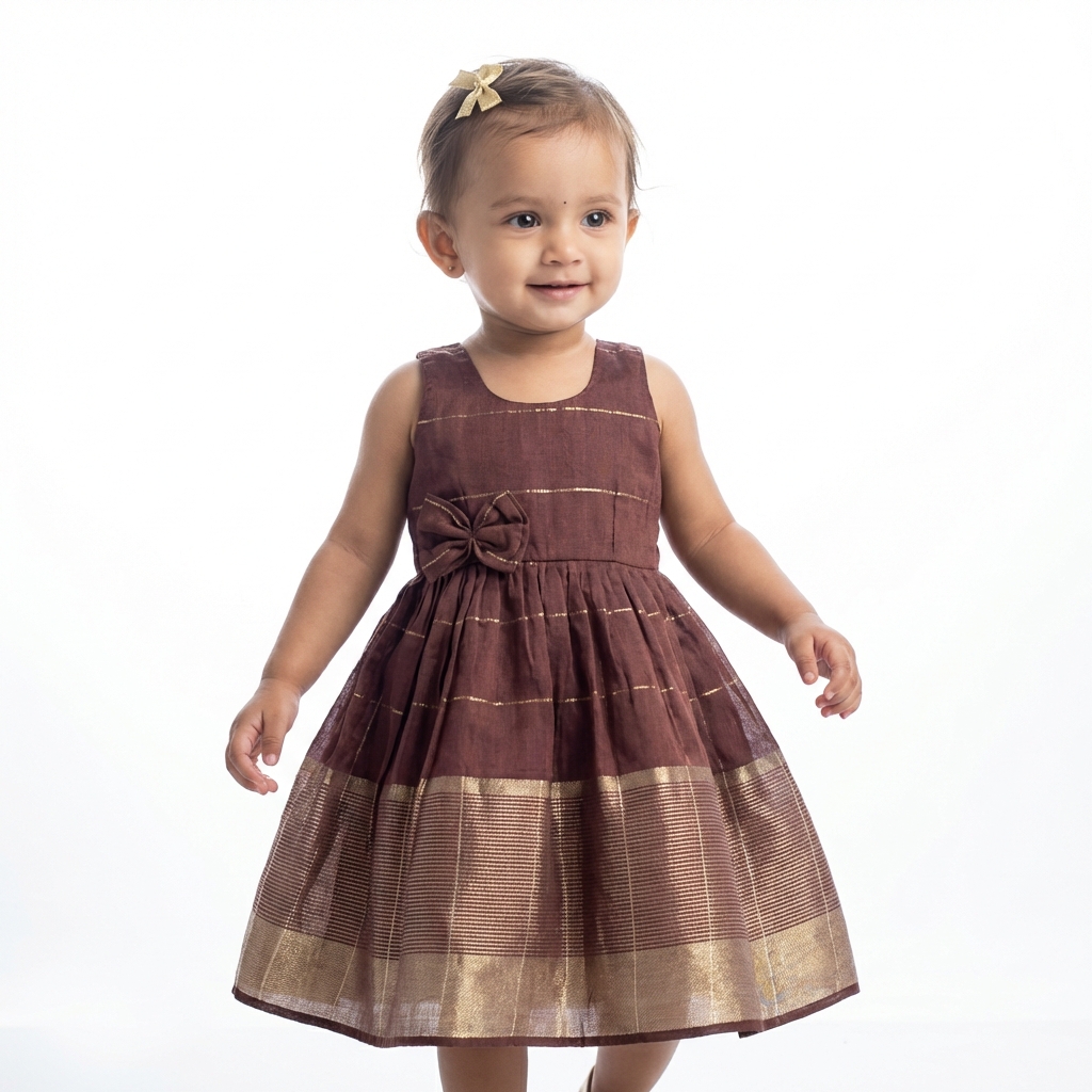 Brown Cotton Frock