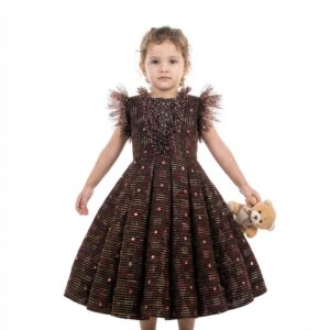 Dark Brown panel Frock