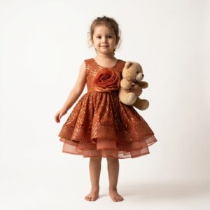 Orange 3 step buff frock