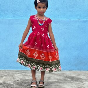 Pink and green frock