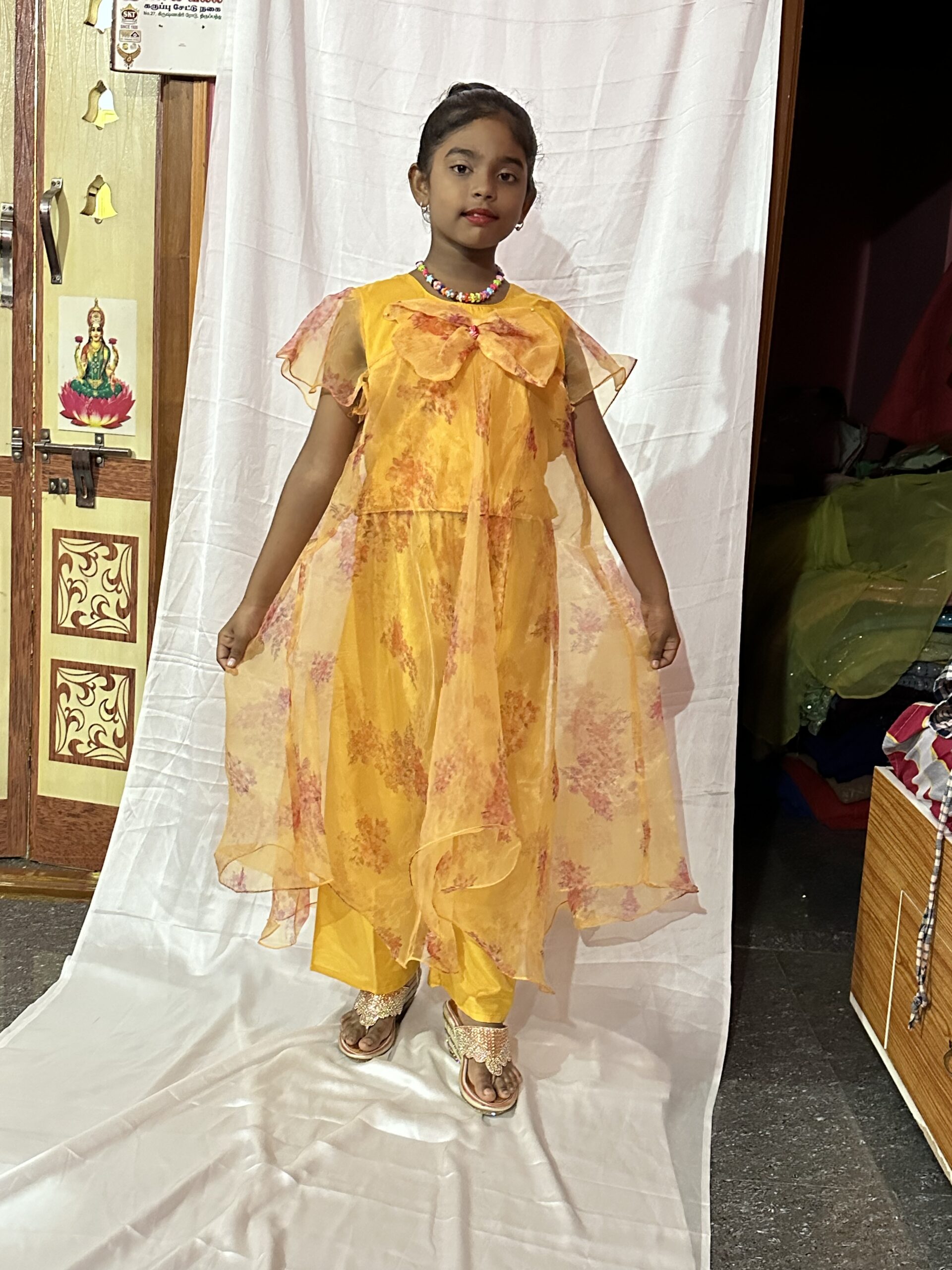 Yellow top and bottom dress