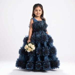 Rama Blue party wear and birthday frock