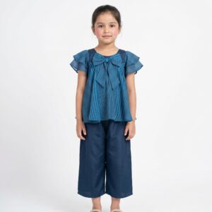 Navy blue up and down dress