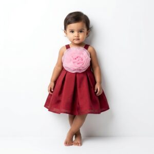 Meroon baby frock