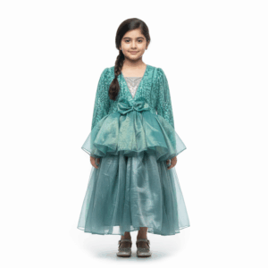 Birthday and party wear blue frock