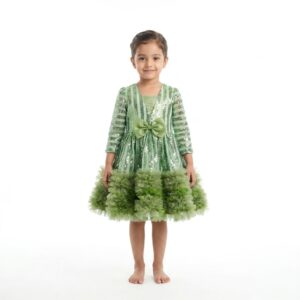 Pista Green baby buff frock