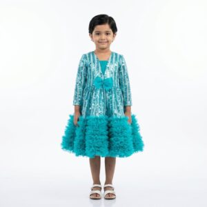 Lite blue baby buff frock